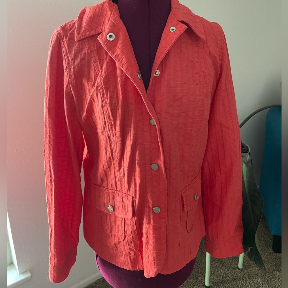 Cold water creek coral casual blazer peach
